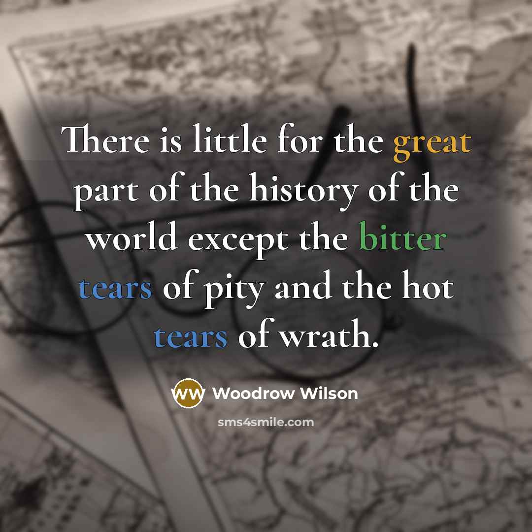 “There is little for the great part of the history…” quote by Woodrow Wilson