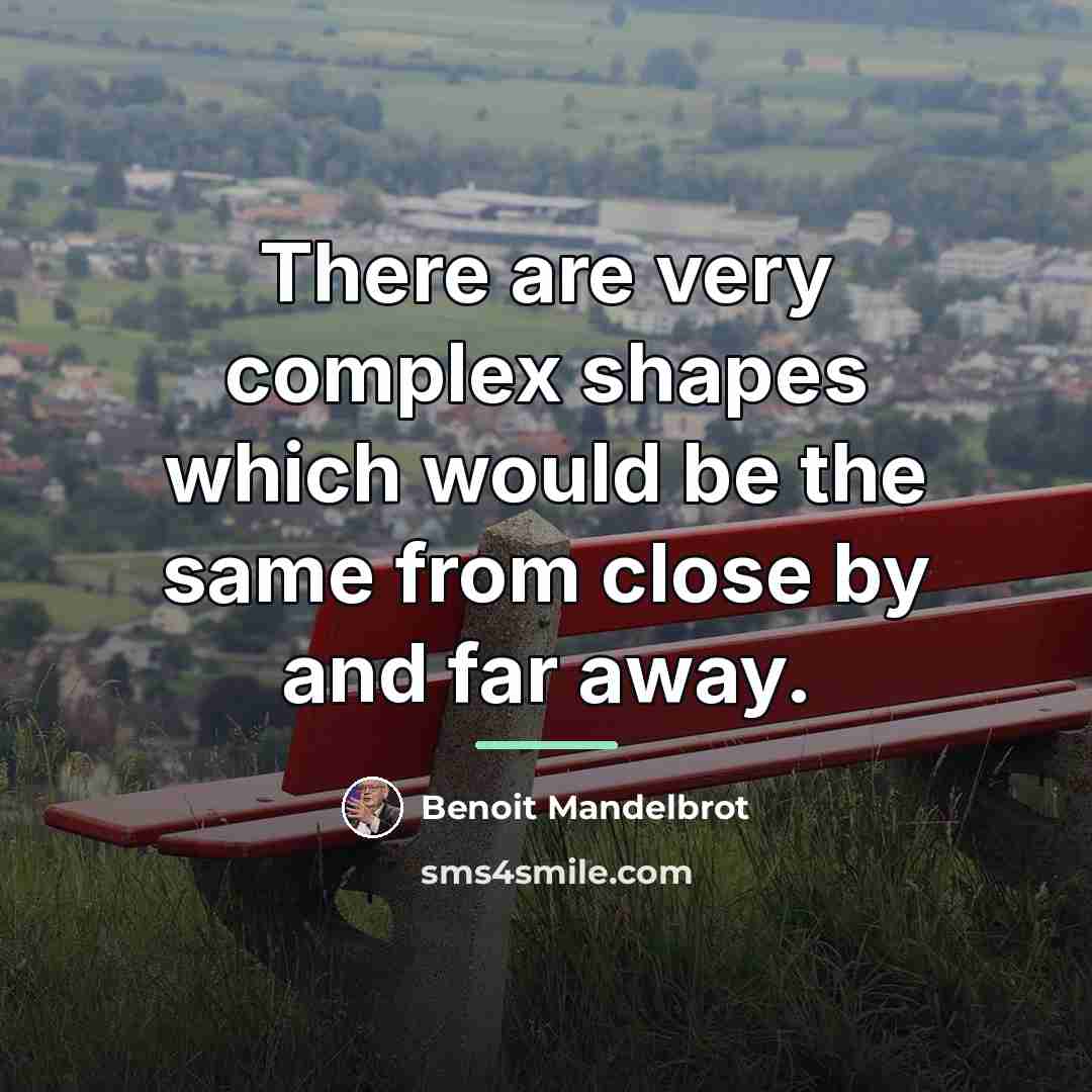 “There are very complex shapes which would be the same…” quote by Benoit Mandelbrot
