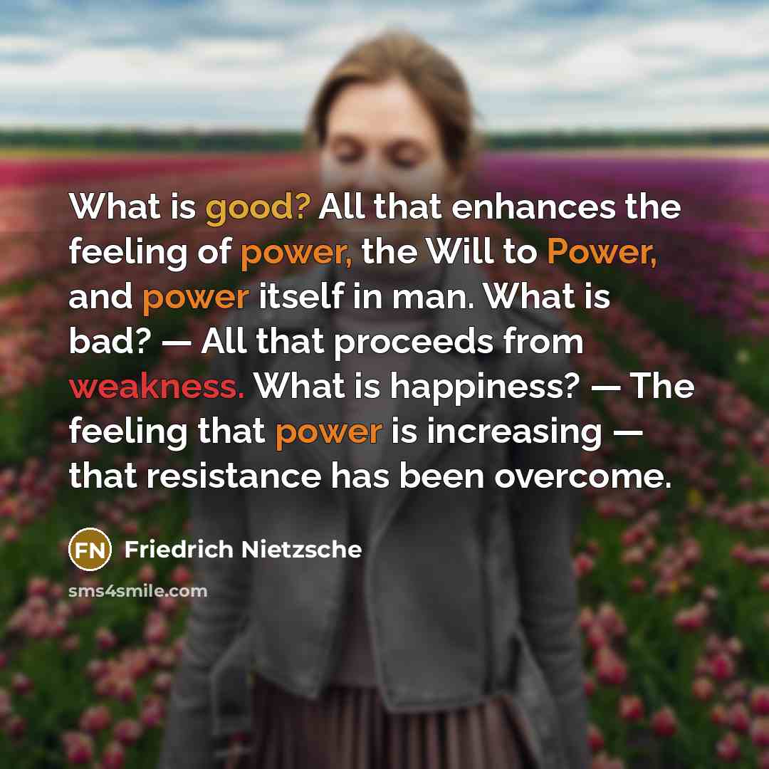 “What is good? All that enhances the feeling of power,…” quote by Friedrich Nietzsche