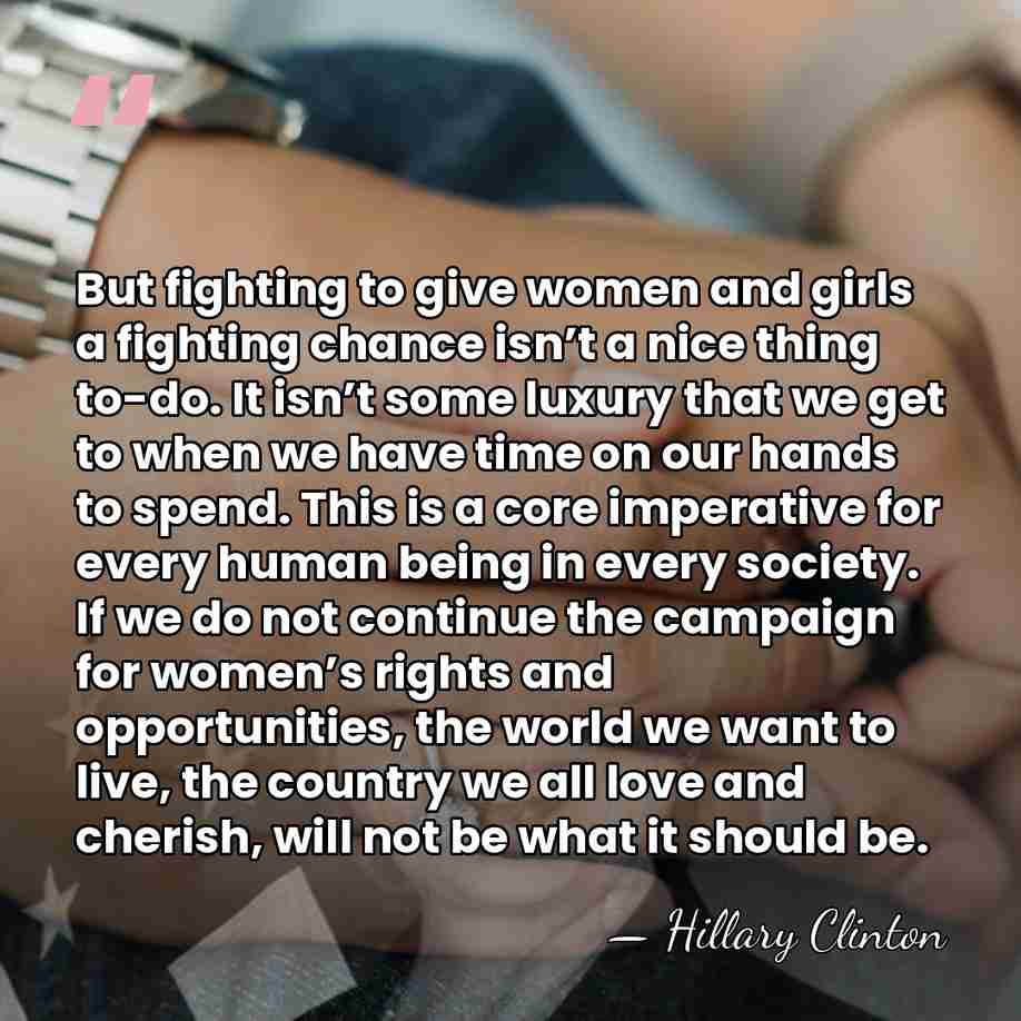 But fighting to give women and girls a fighting chance isn’t a&hellip; - Hillary Clinton