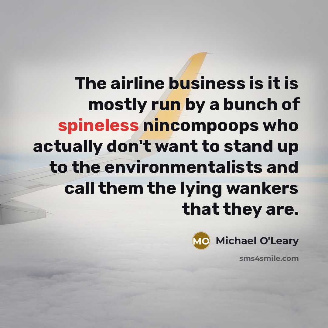 “The airline business is it is mostly run by a…” quote by Michael O'Leary