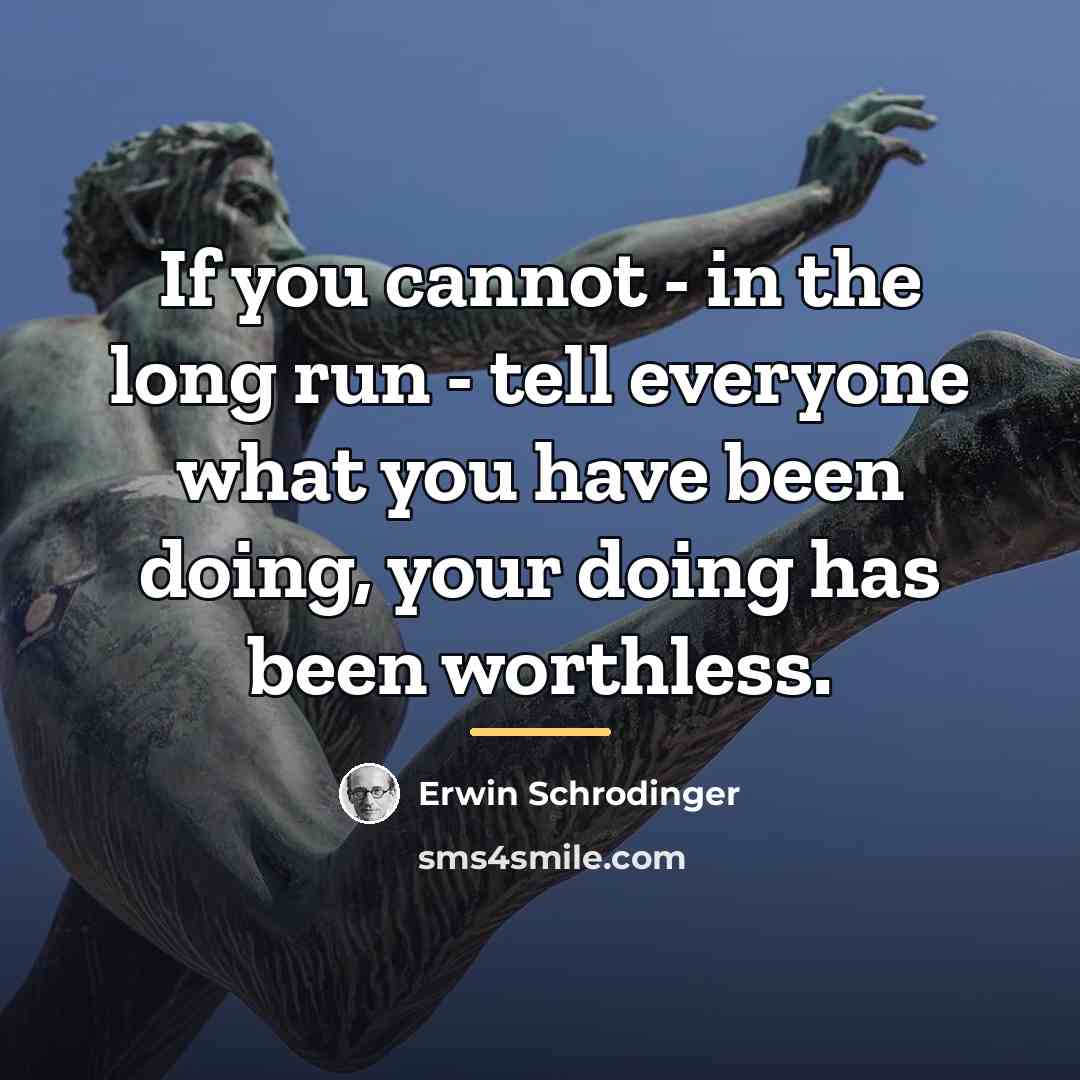 “If you cannot - in the long run - tell…” quote by Erwin Schrodinger