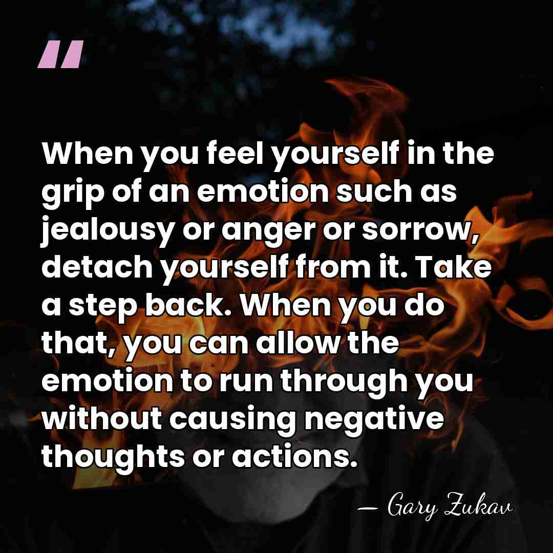 When you feel yourself in the grip of an emotion such as&hellip; - Gary Zukav