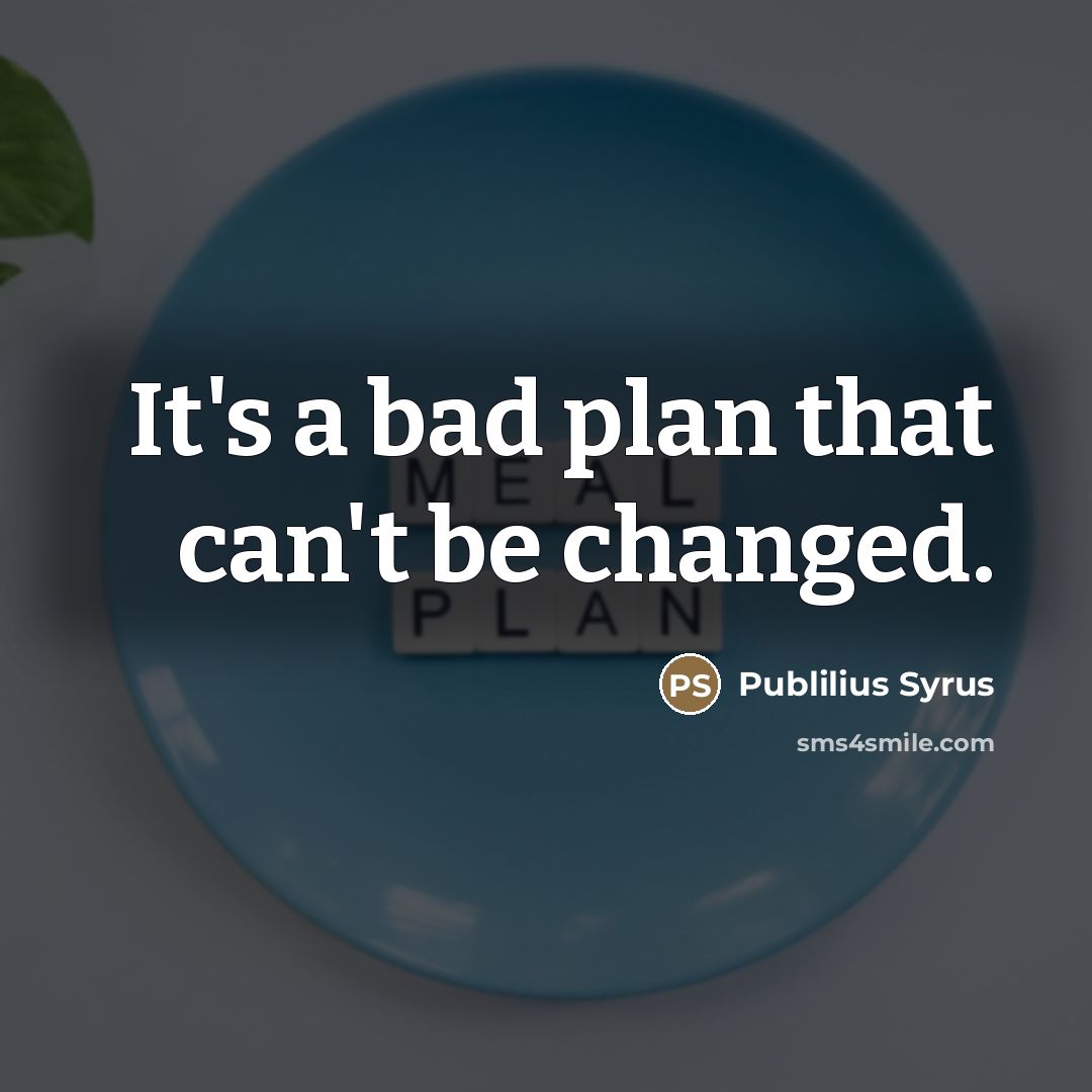 “It's a bad plan that can't be changed.…” quote by Publilius Syrus