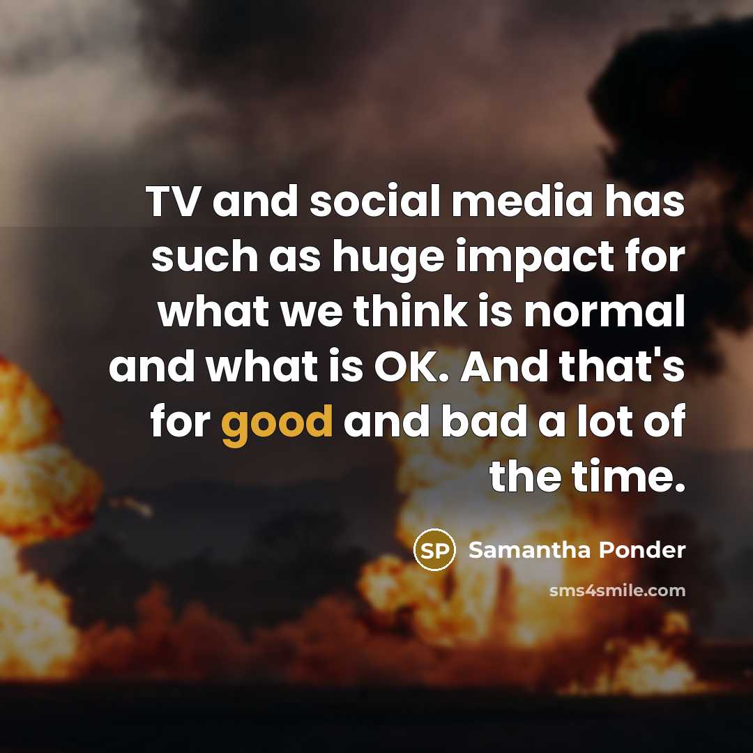 “TV and social media has such as huge impact for…” quote by Samantha Ponder