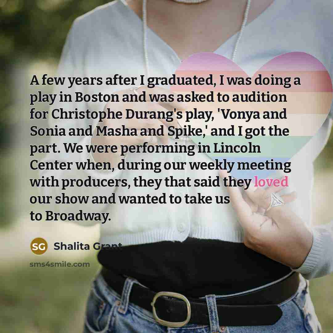 “A few years after I graduated, I was doing a…” quote by Shalita Grant