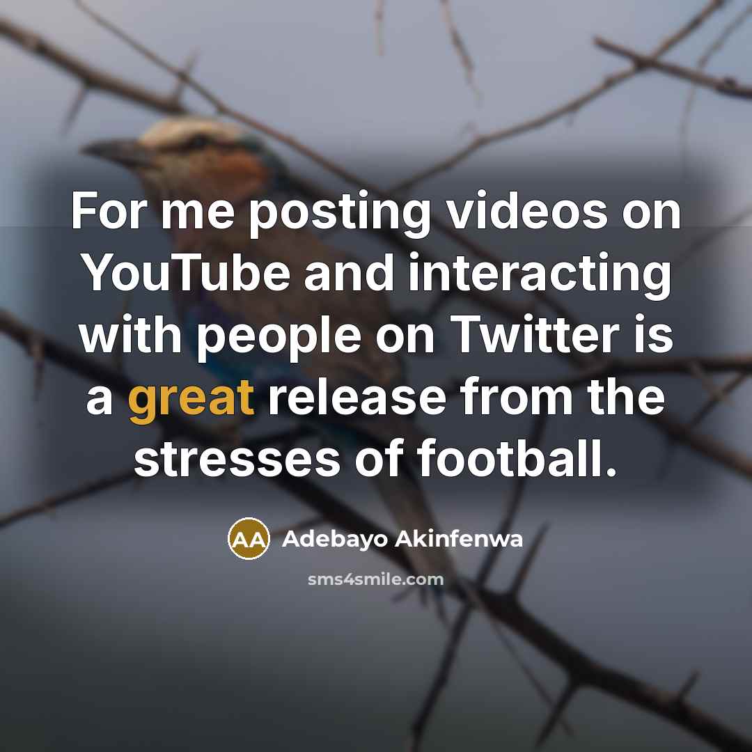 “For me posting videos on YouTube and interacting with people…” quote by Adebayo Akinfenwa