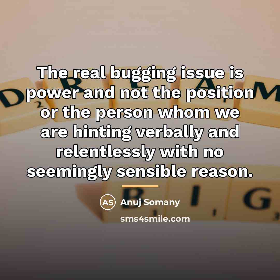 “The real bugging issue is power and not the position…” quote by Anuj Somany