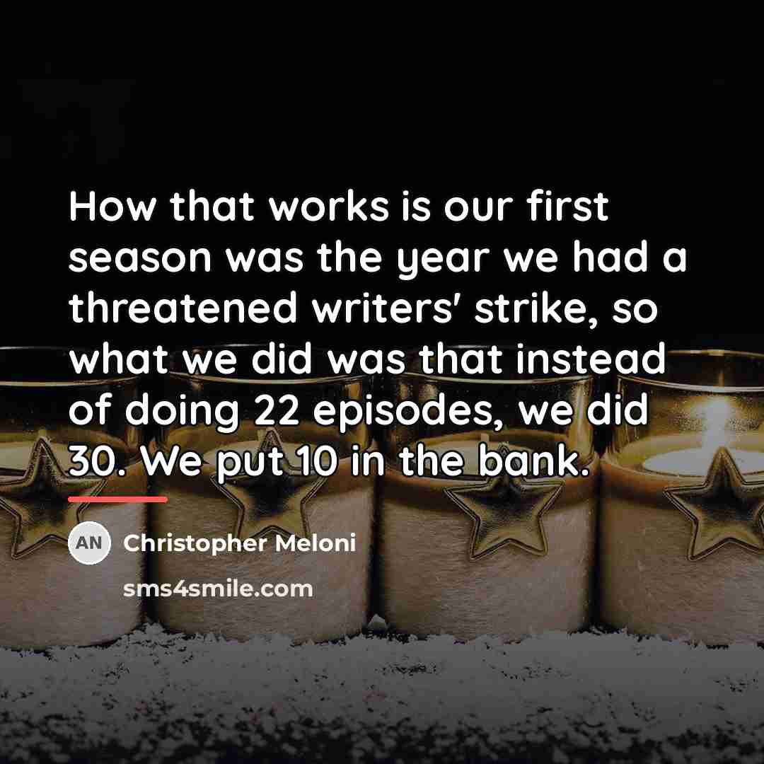 “How that works is our first season was the year…” quote by Christopher Meloni