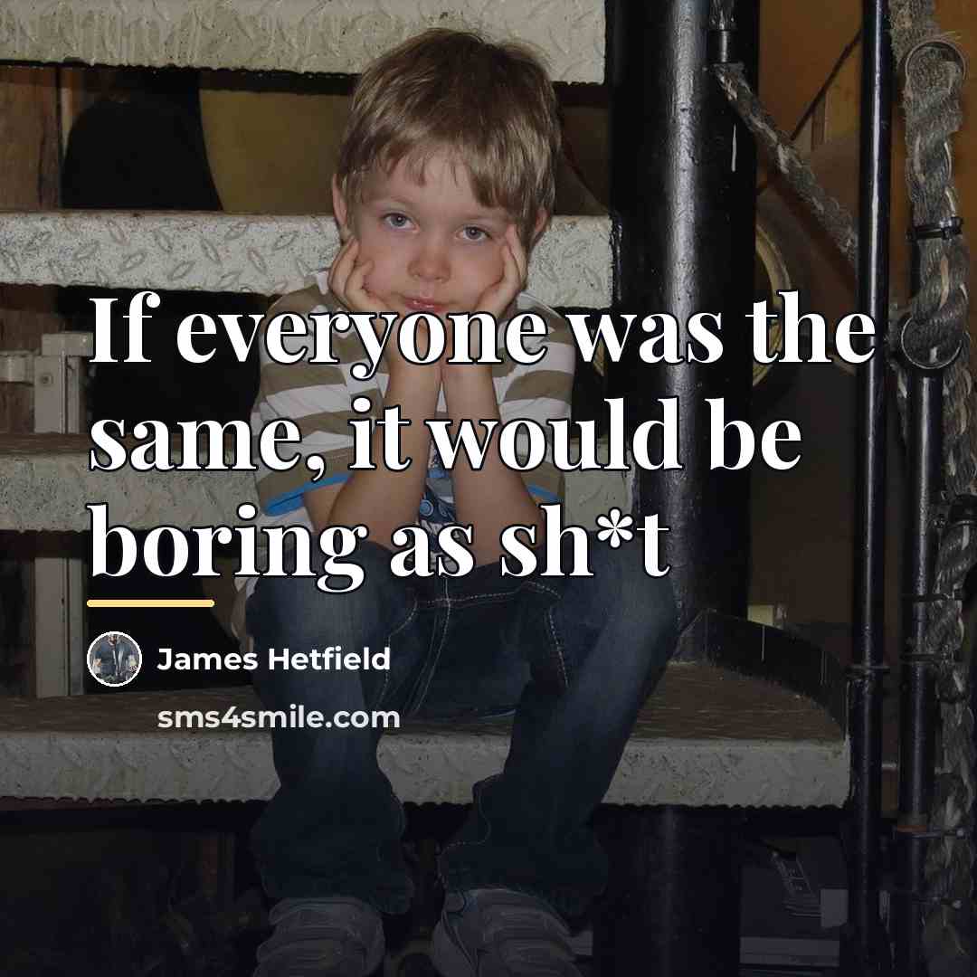 “If everyone was the same, it would be boring as…” quote by James Hetfield