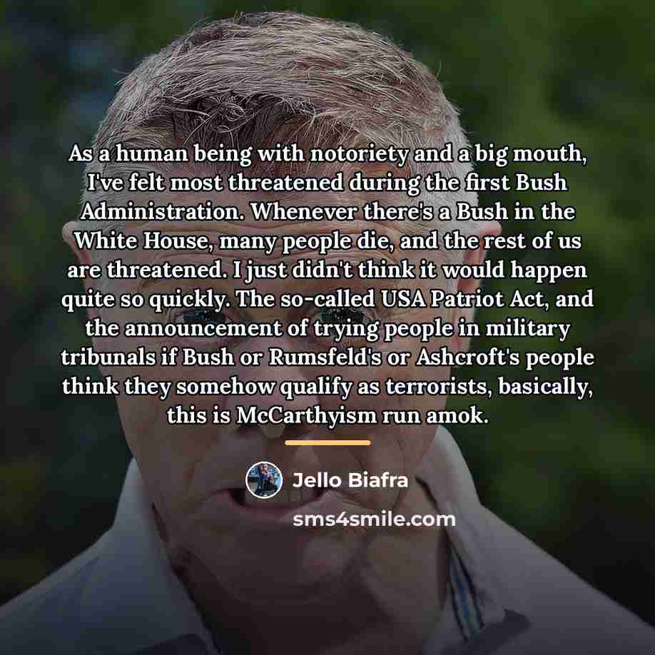 “As a human being with notoriety and a big mouth,…” quote by Jello Biafra
