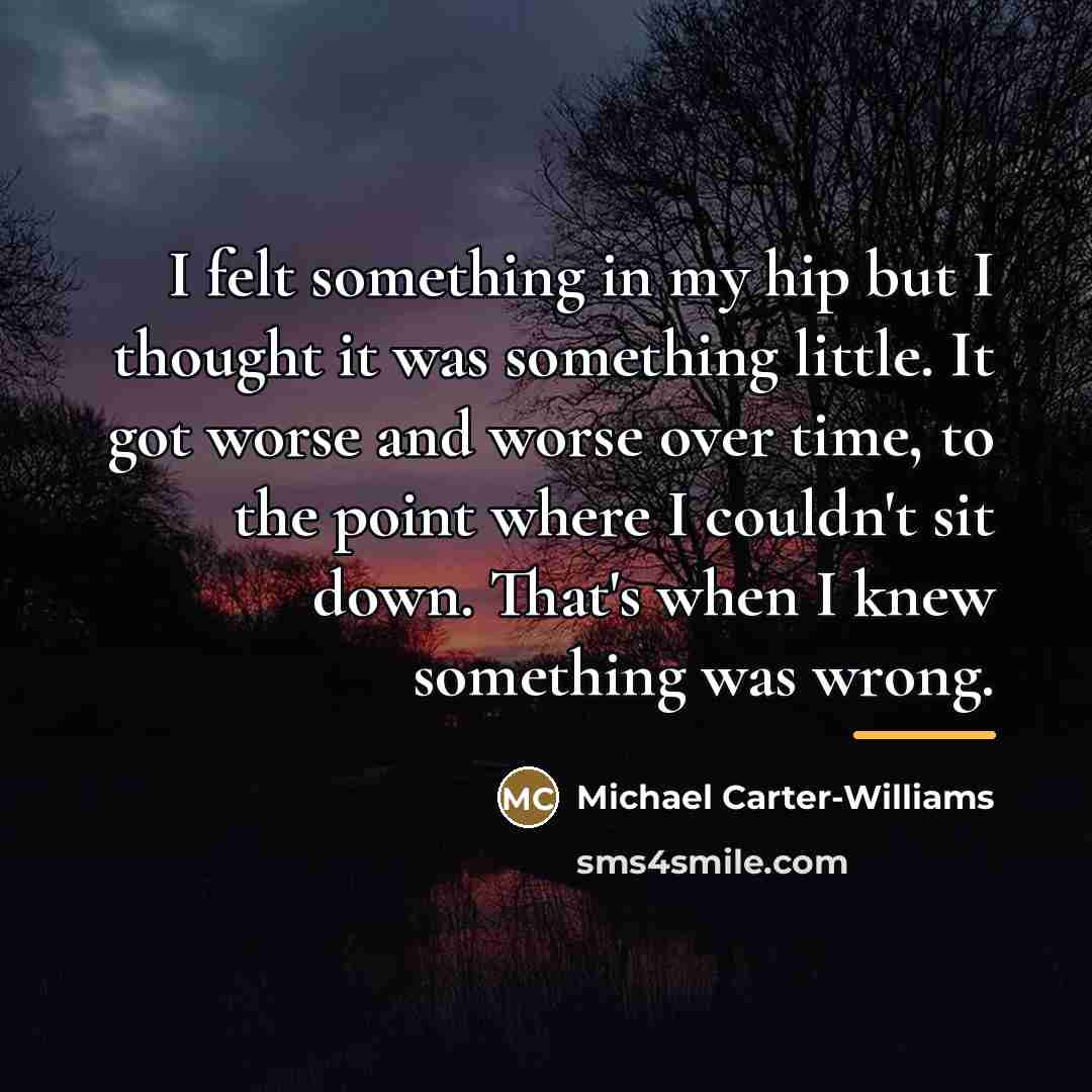 “I felt something in my hip but I thought it…” quote by Michael Carter-Williams