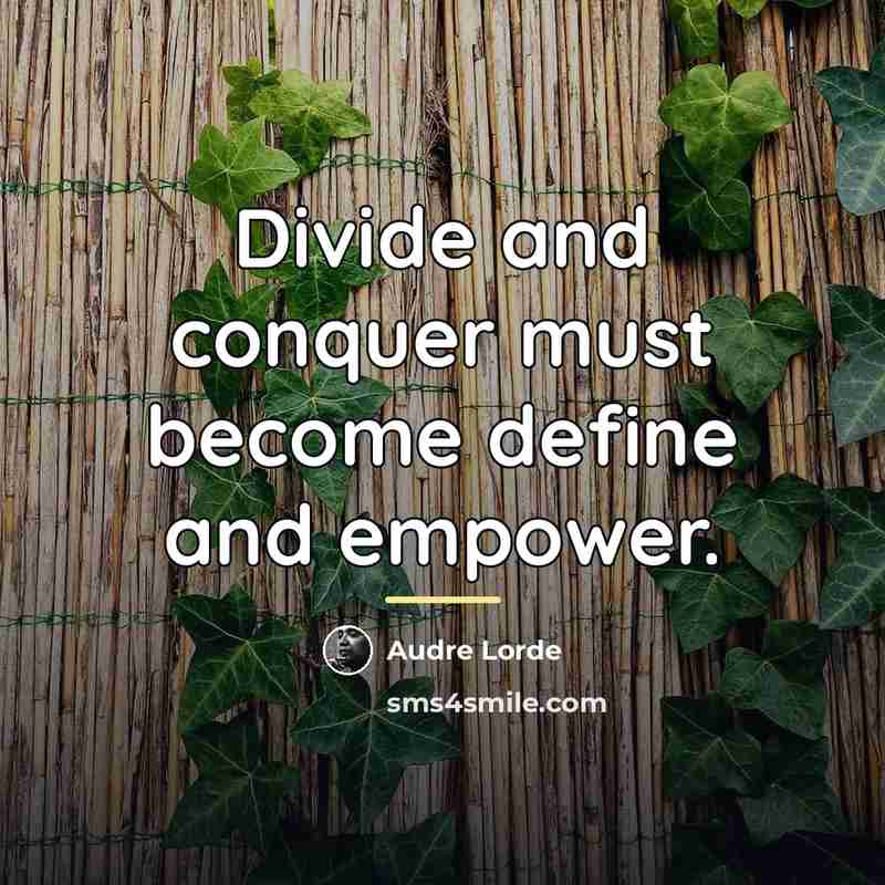 “Divide and conquer must become define and empower.…” quote by Audre Lorde