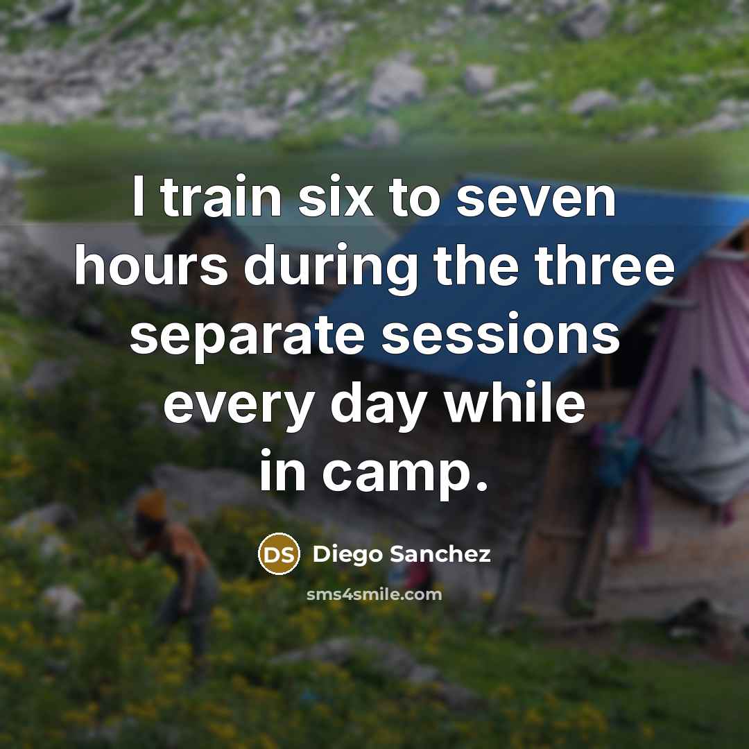 “I train six to seven hours during the three separate…” quote by Diego Sanchez