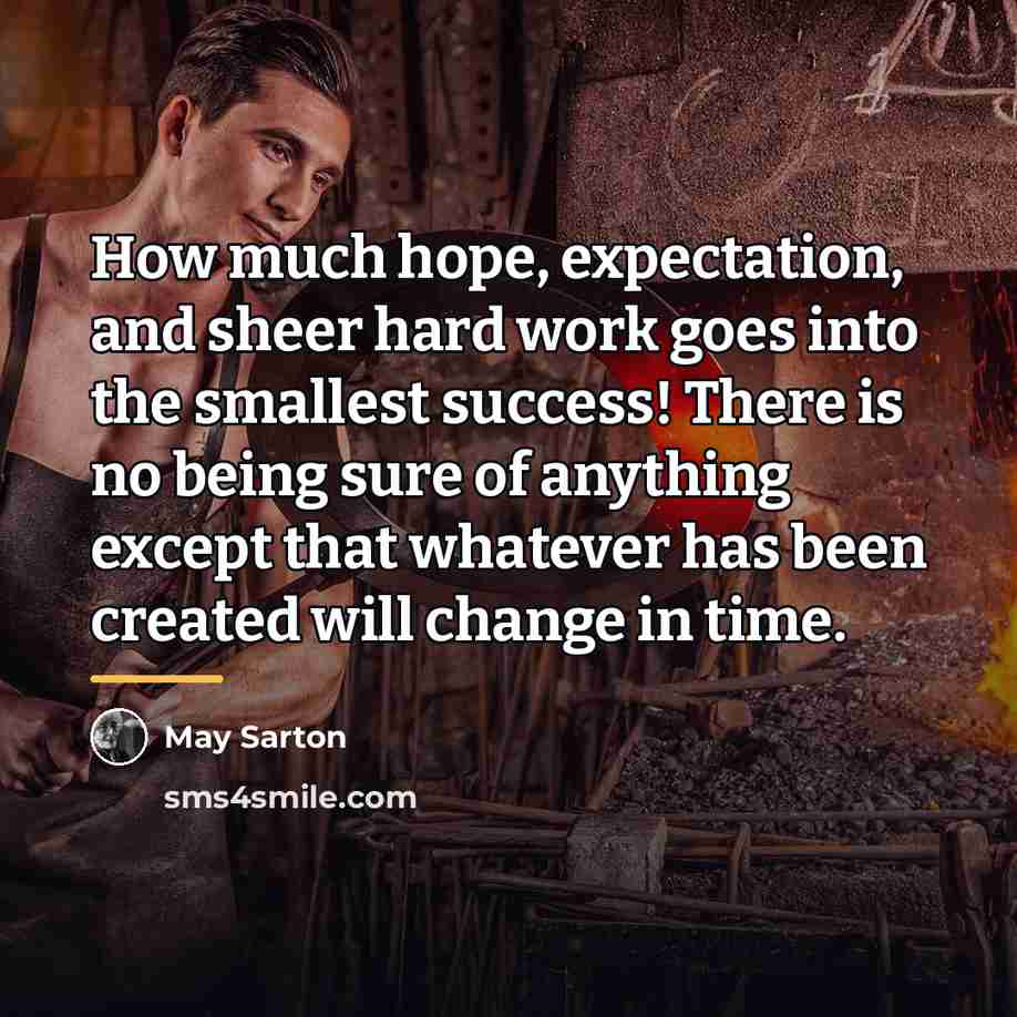 “How much hope, expectation, and sheer hard work goes into…” quote by May Sarton