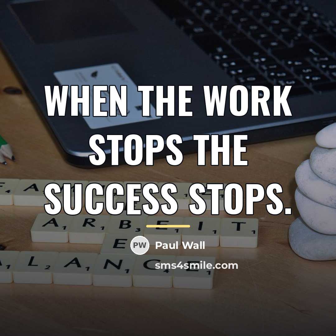 “When the work stops the success stops.…” quote by Paul Wall