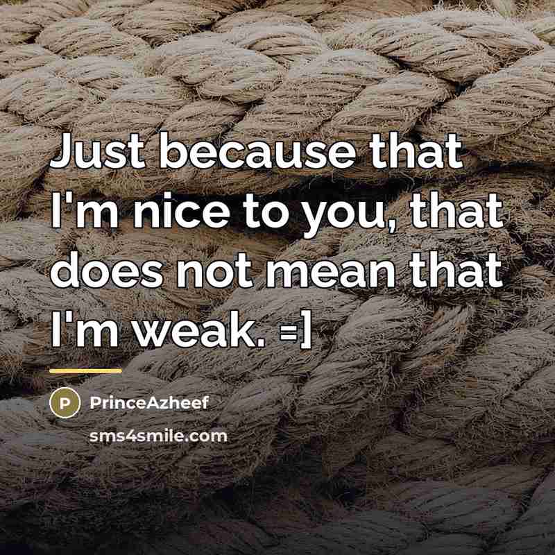 “Just because that I'm nice to you, that does not…” quote by PrinceAzheef