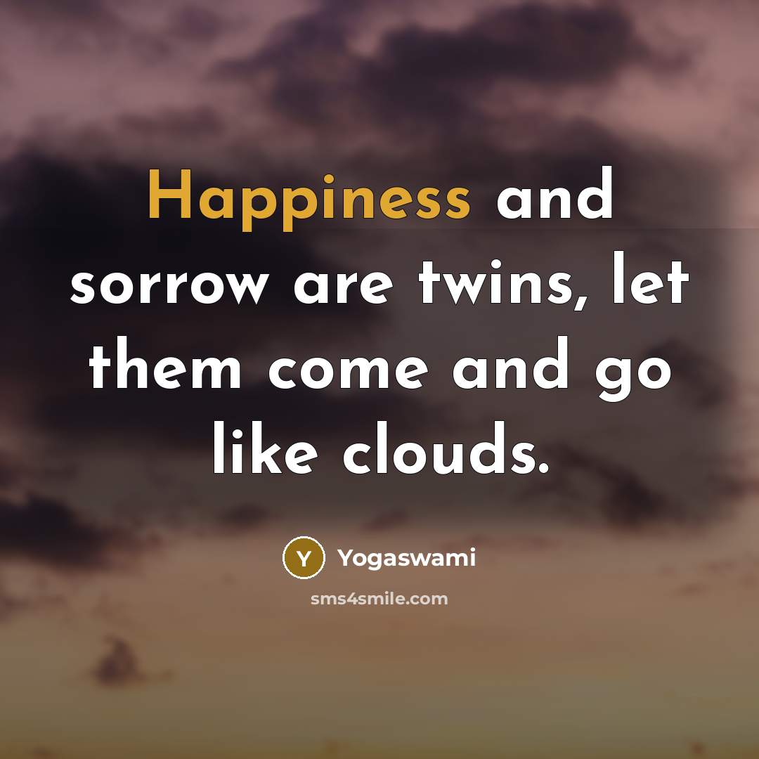 “Happiness and sorrow are twins, let them come and go…” quote by Yogaswami