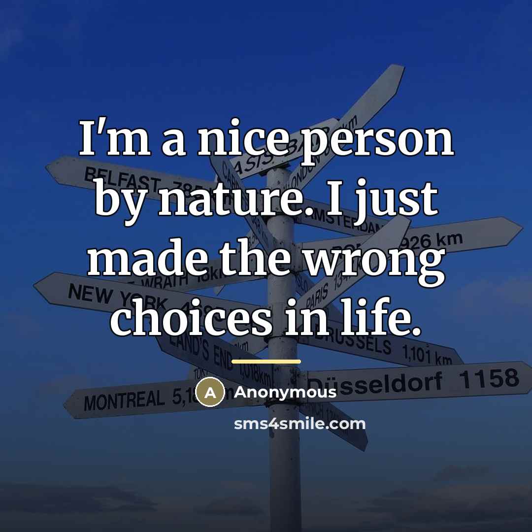 “I'm a nice person by nature. I just made the…” quote by Anonymous