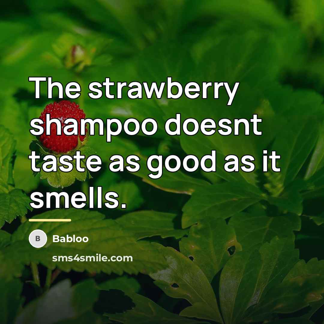 “The strawberry shampoo doesnt taste as good as it smells.…” quote by Babloo