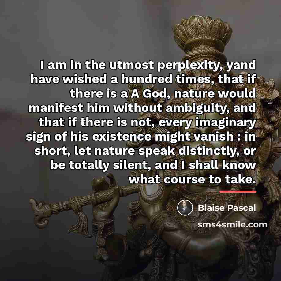“I am in the utmost perplexity, yand have wished a…” quote by Blaise Pascal