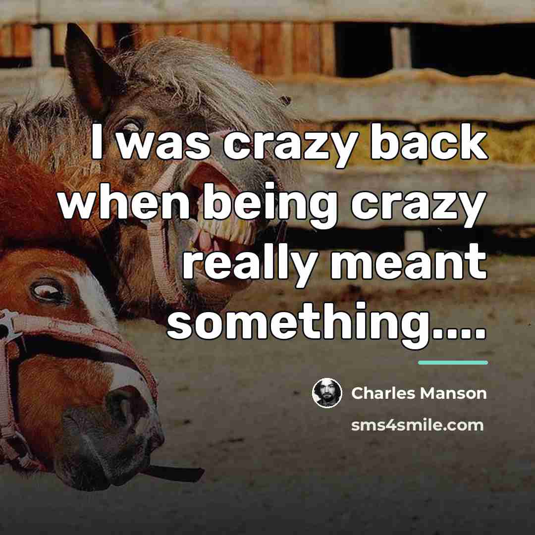 “I was crazy back when being crazy really meant something....…” quote by Charles Manson