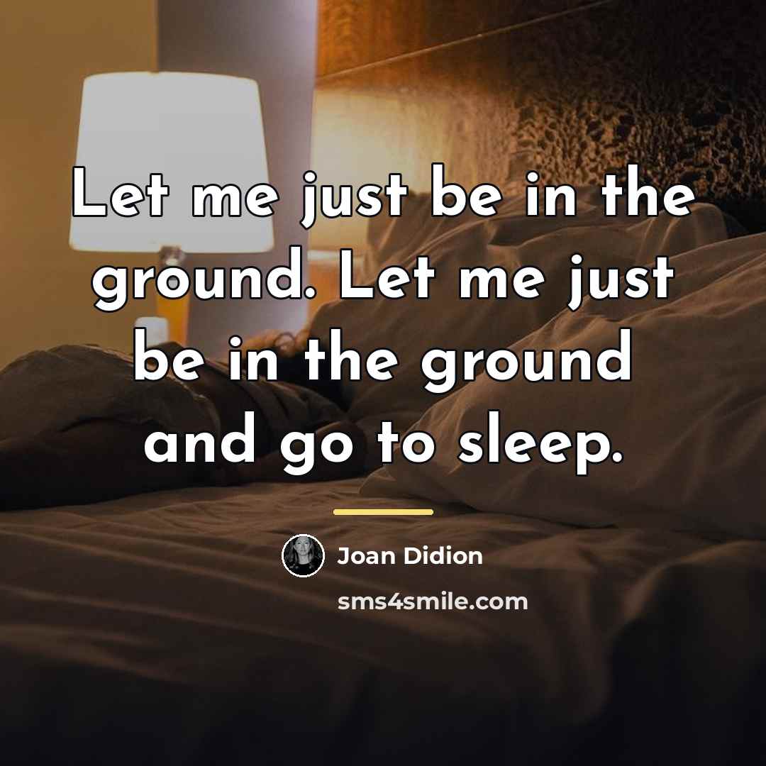 “Let me just be in the ground. Let me just…” quote by Joan Didion