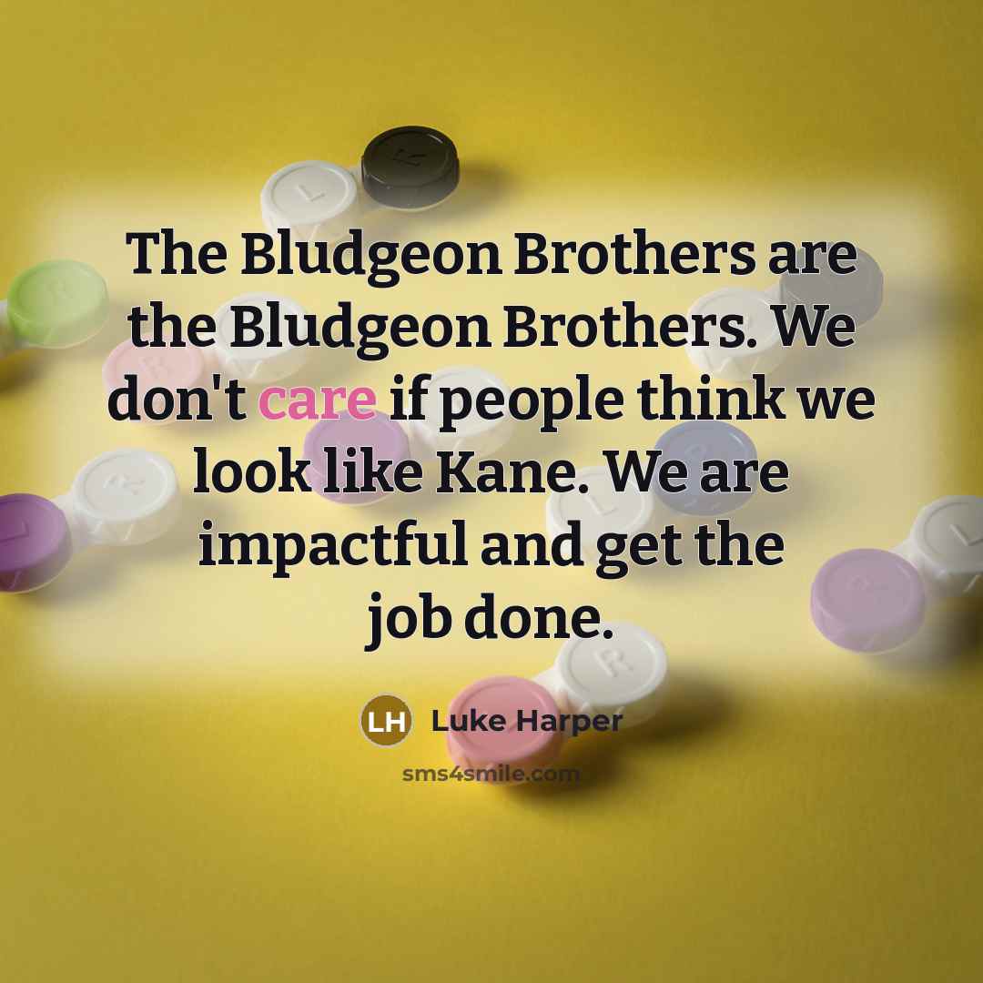 “The Bludgeon Brothers are the Bludgeon Brothers. We don't care if people think we look like Kane. We are impactful and get the job done.” quote by Luke Harper