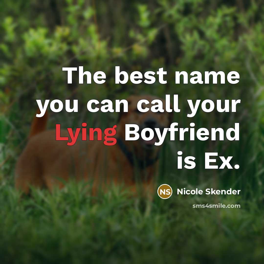 “The best name you can call your Lying Boyfriend is Ex.” quote by Nicole Skender