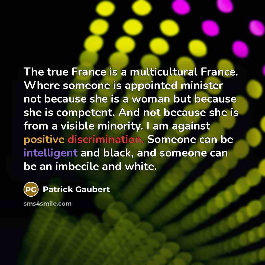 “The true France is a multicultural France. Where someone is…” quote by Patrick Gaubert
