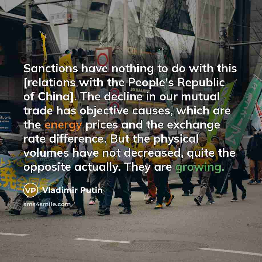 “Sanctions have nothing to do with this [relations with the…” quote by Vladimir Putin