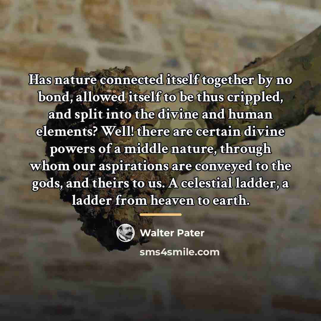 “Has nature connected itself together by no bond, allowed itself…” quote by Walter Pater
