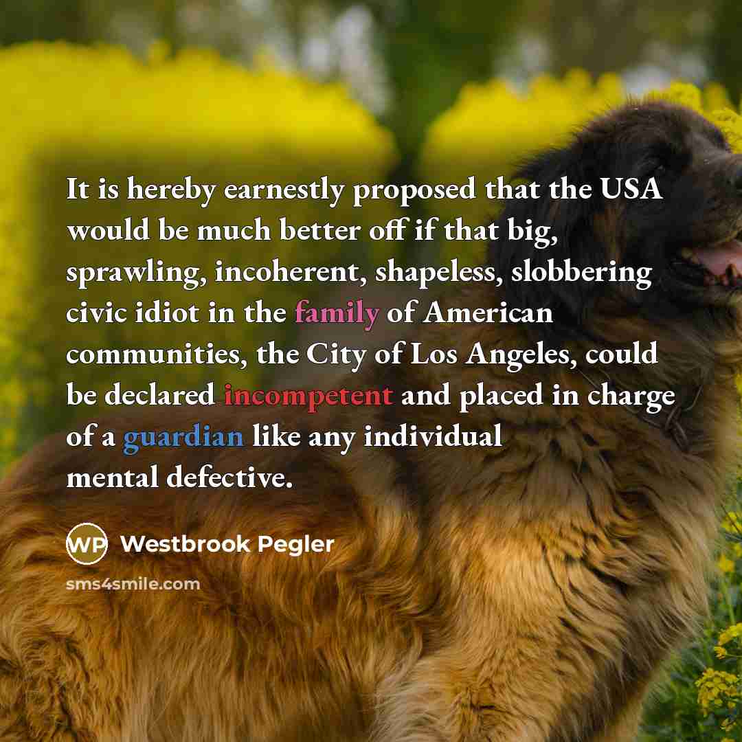 “It is hereby earnestly proposed that the USA would be…” quote by Westbrook Pegler