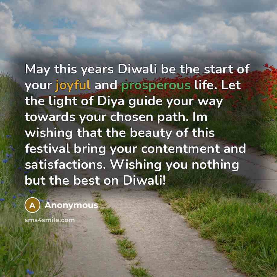 “May this years Diwali be the start of your joyful…” quote by Anonymous