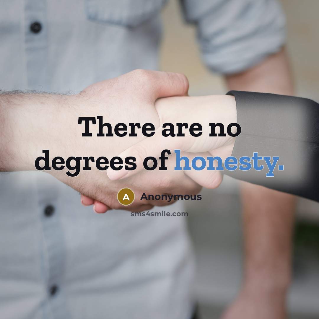 “There are no degrees of honesty.…” quote by Anonymous