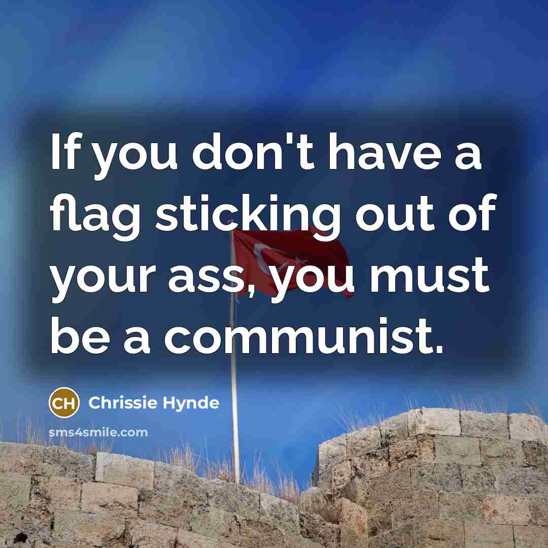 “If you don't have a flag sticking out of your…” quote by Chrissie Hynde