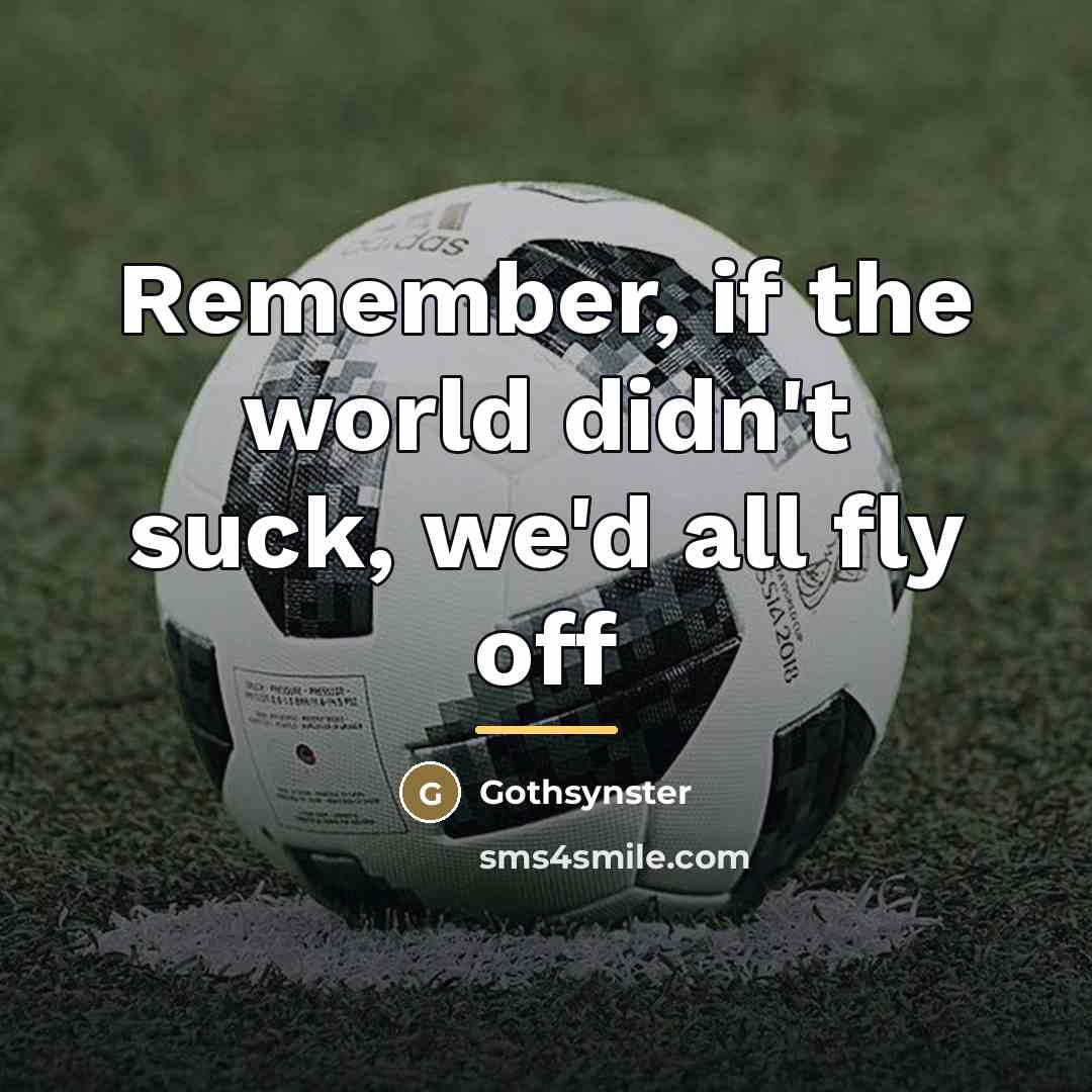 “Remember, if the world didn't suck, we'd all fly off…” quote by Gothsynster