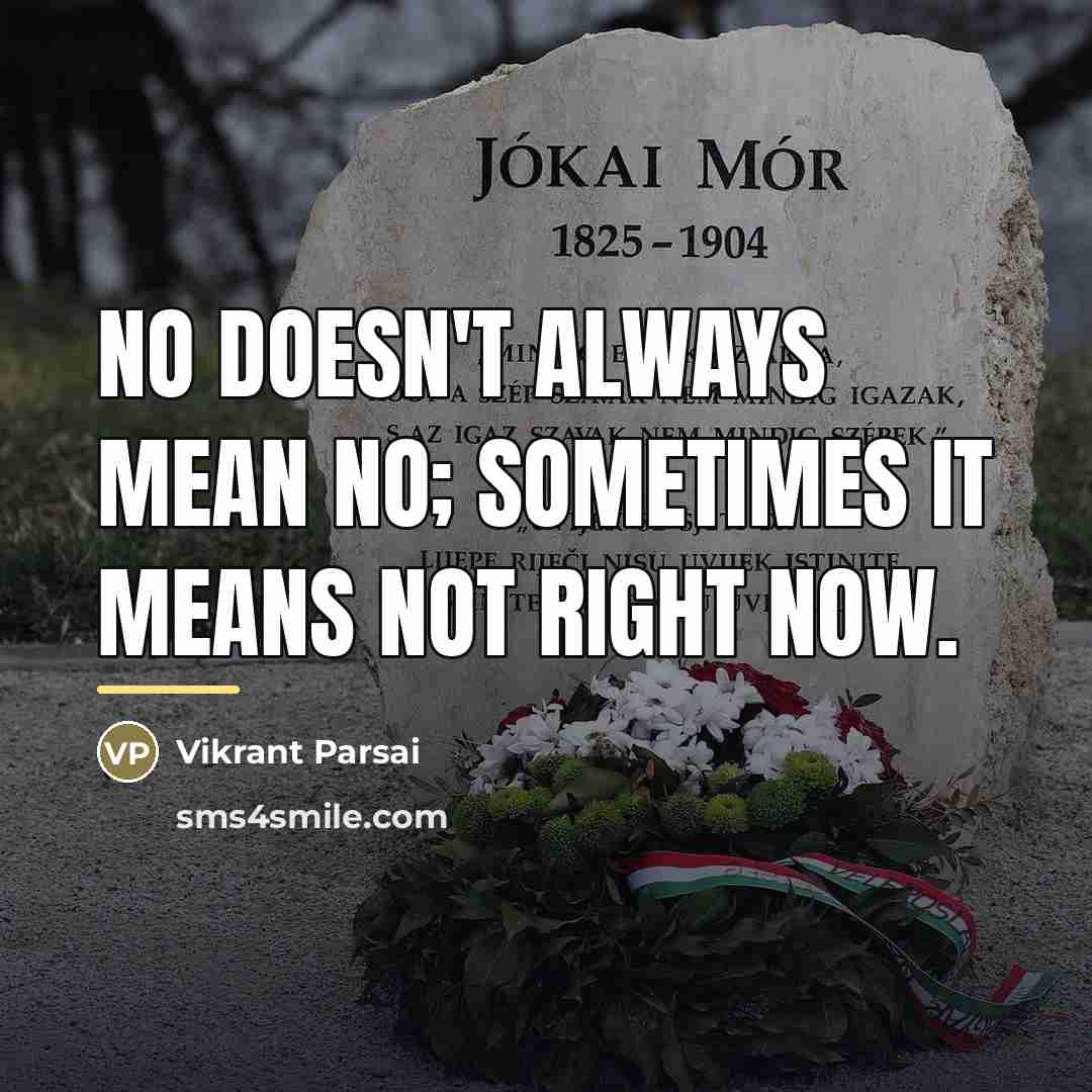 “No doesn't always mean no; sometimes it means not right…” quote by Vikrant Parsai