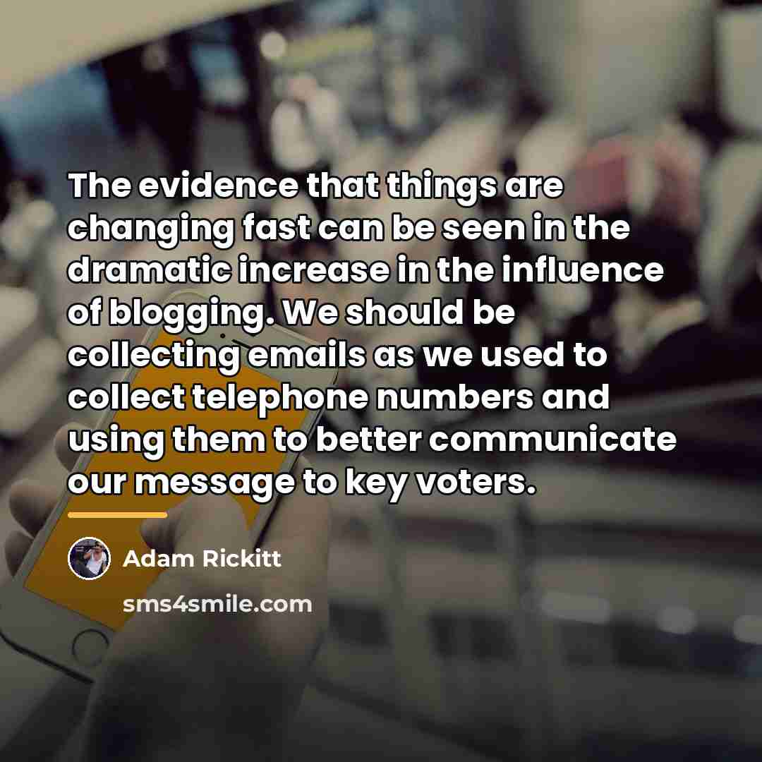 “The evidence that things are changing fast can be seen…” quote by Adam Rickitt
