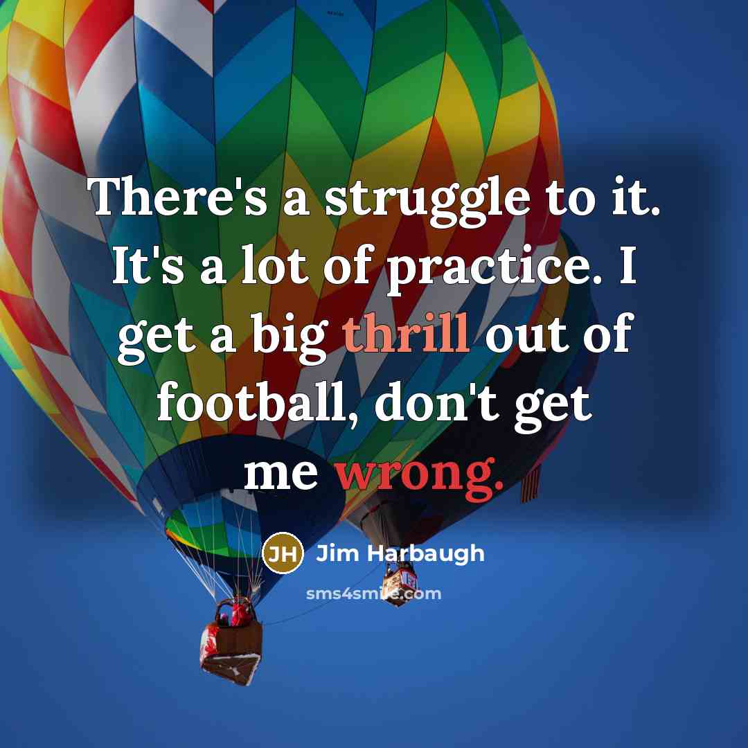 “There's a struggle to it. It's a lot of practice.…” quote by Jim Harbaugh