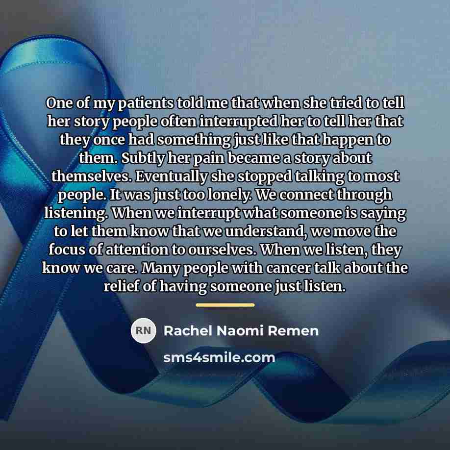 “One of my patients told me that when she tried…” quote by Rachel Naomi Remen