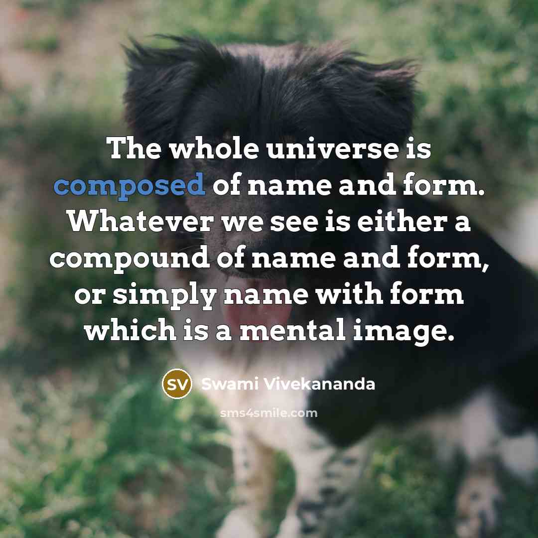 “The whole universe is composed of name and form. Whatever…” quote by Swami Vivekananda