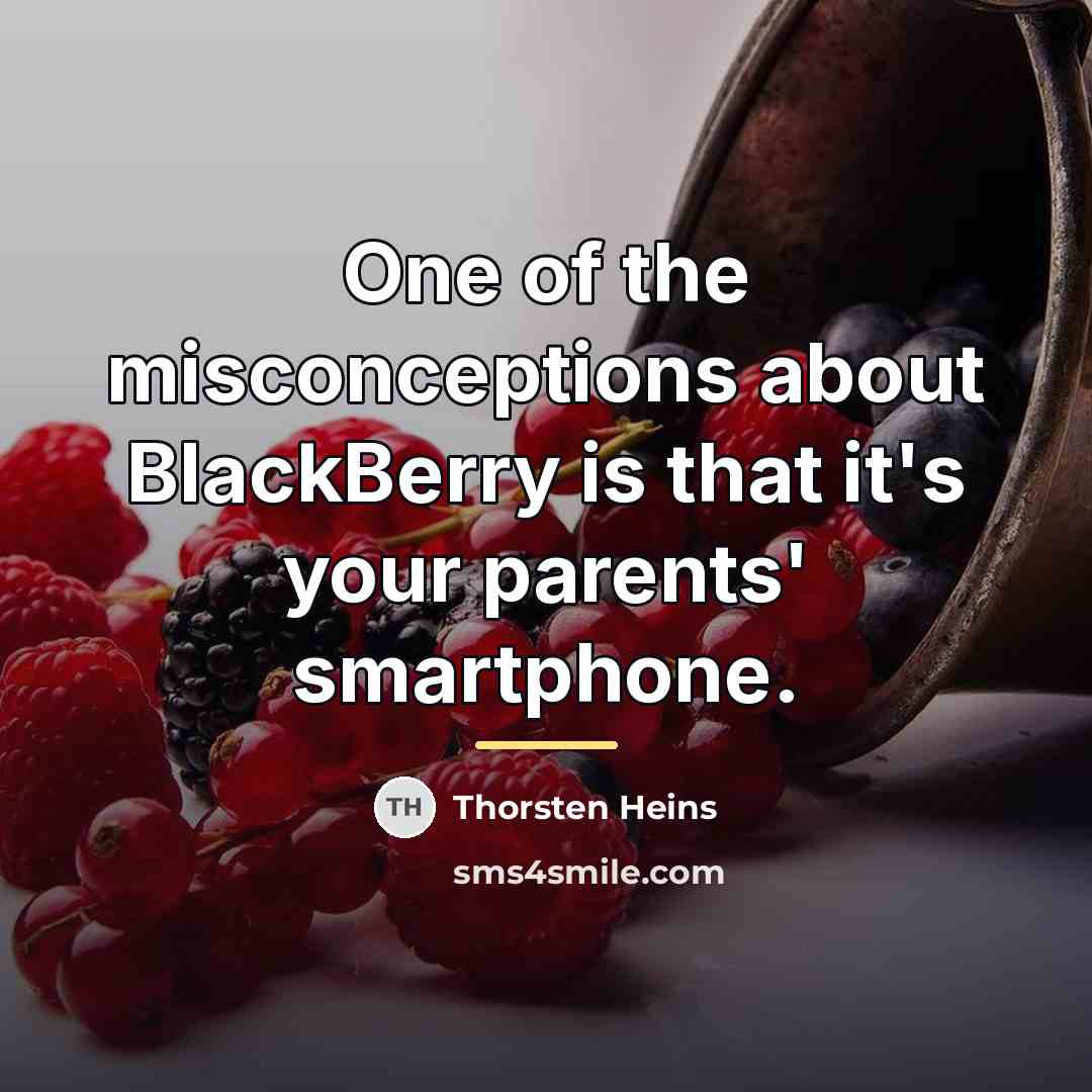 “One of the misconceptions about BlackBerry is that it's your…” quote by Thorsten Heins
