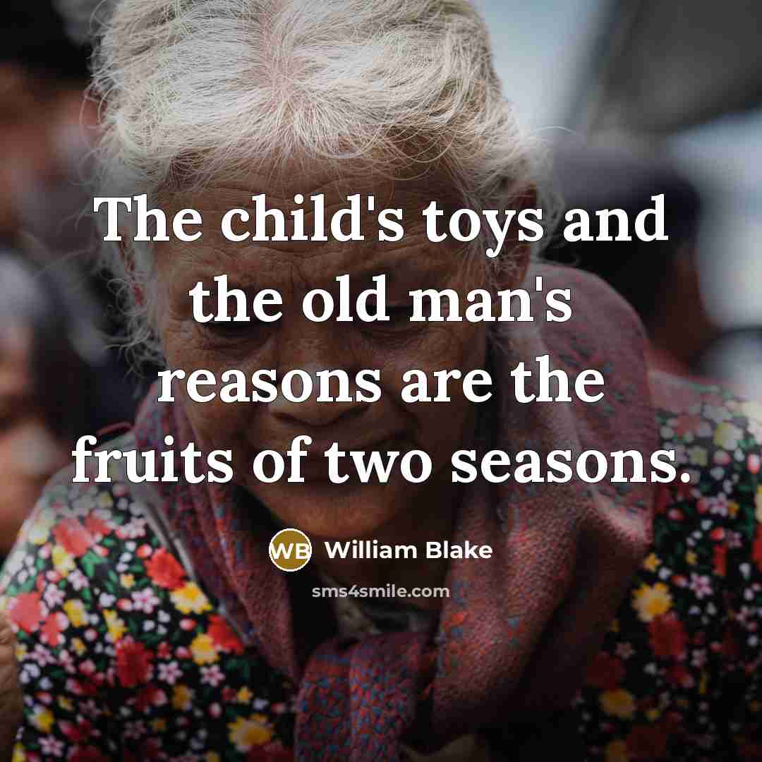 “The child's toys and the old man's reasons are the…” quote by William Blake