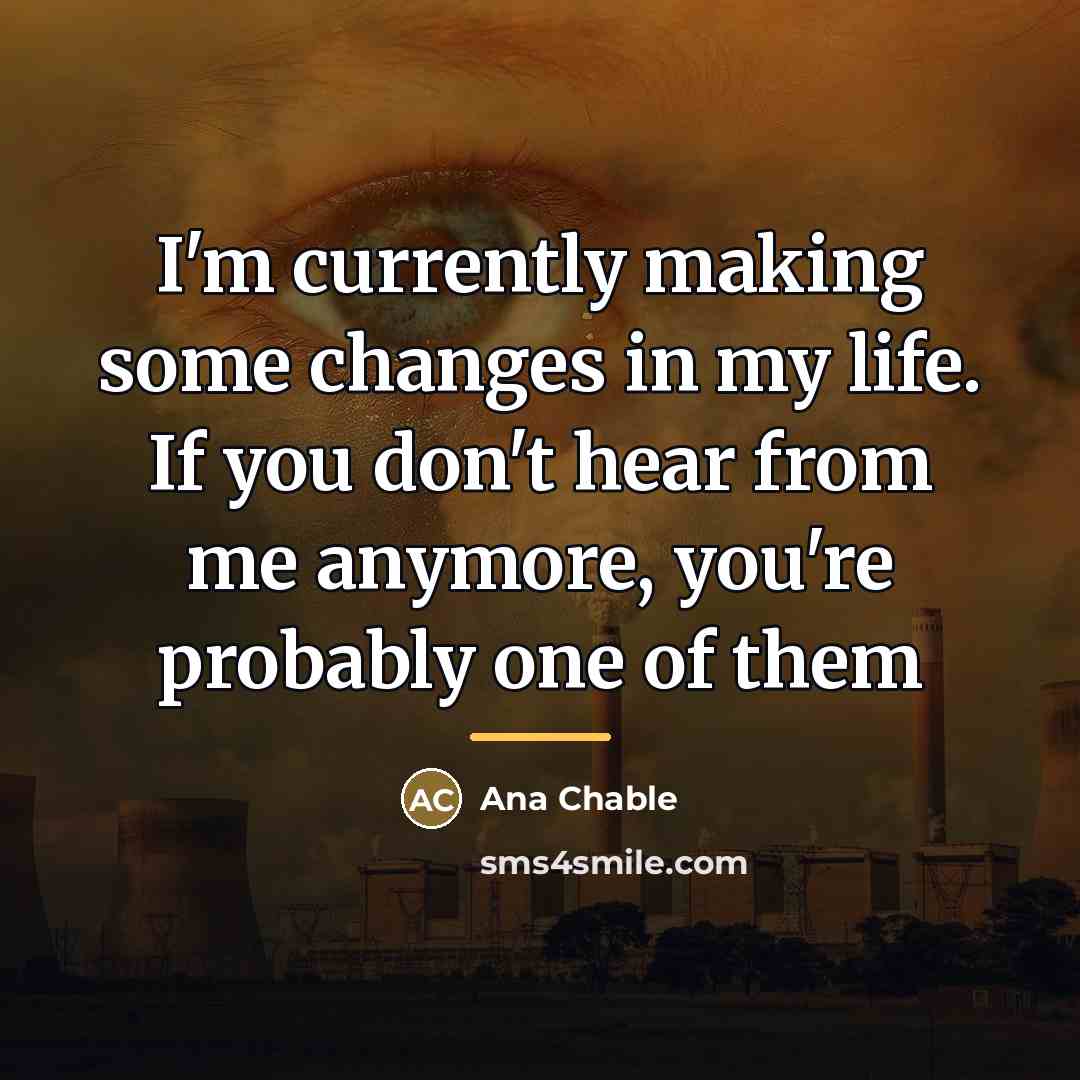 “I'm currently making some changes in my life. If you…” quote by Ana Chable