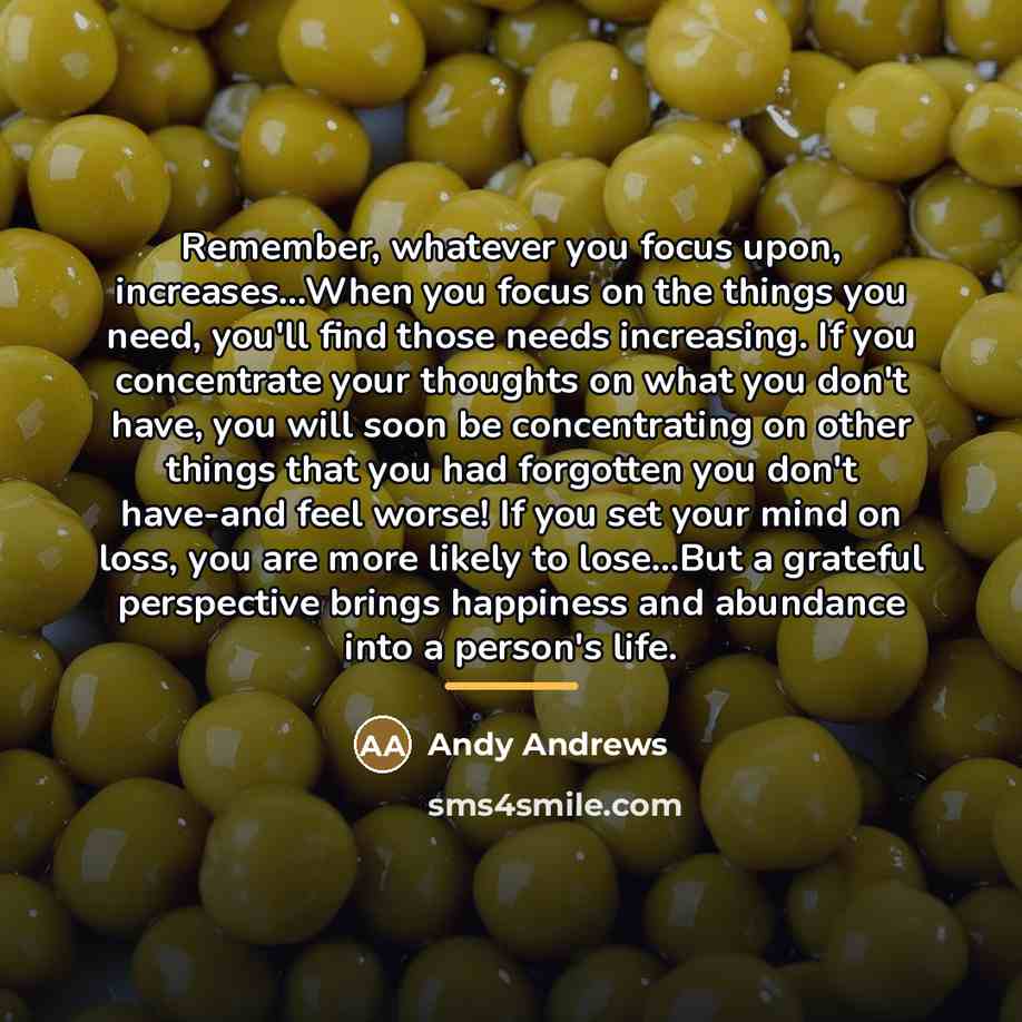 “Remember, whatever you focus upon, increases...When you focus on the…” quote by Andy Andrews