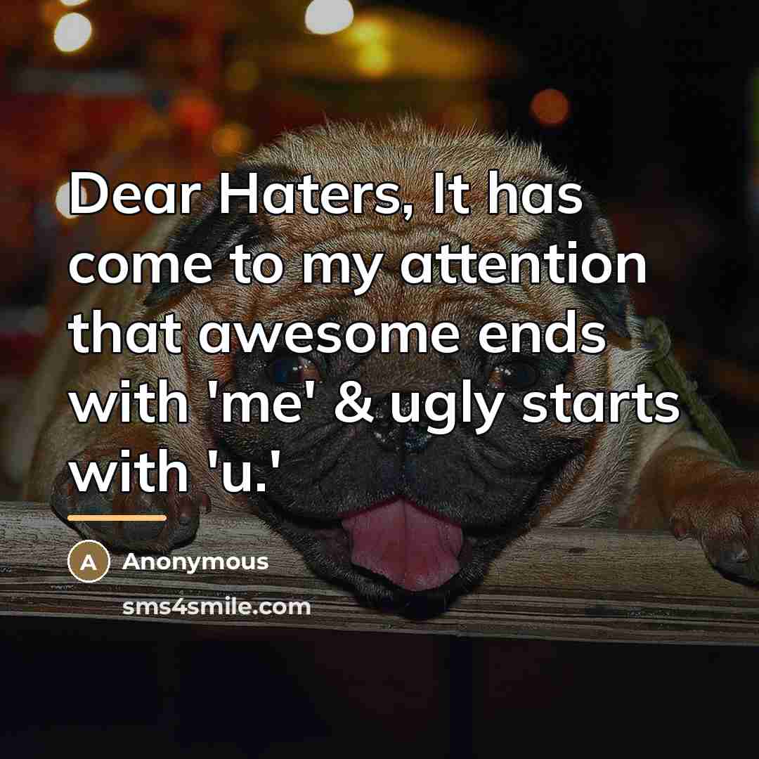 “Dear Haters, It has come to my attention that awesome…” quote by Anonymous