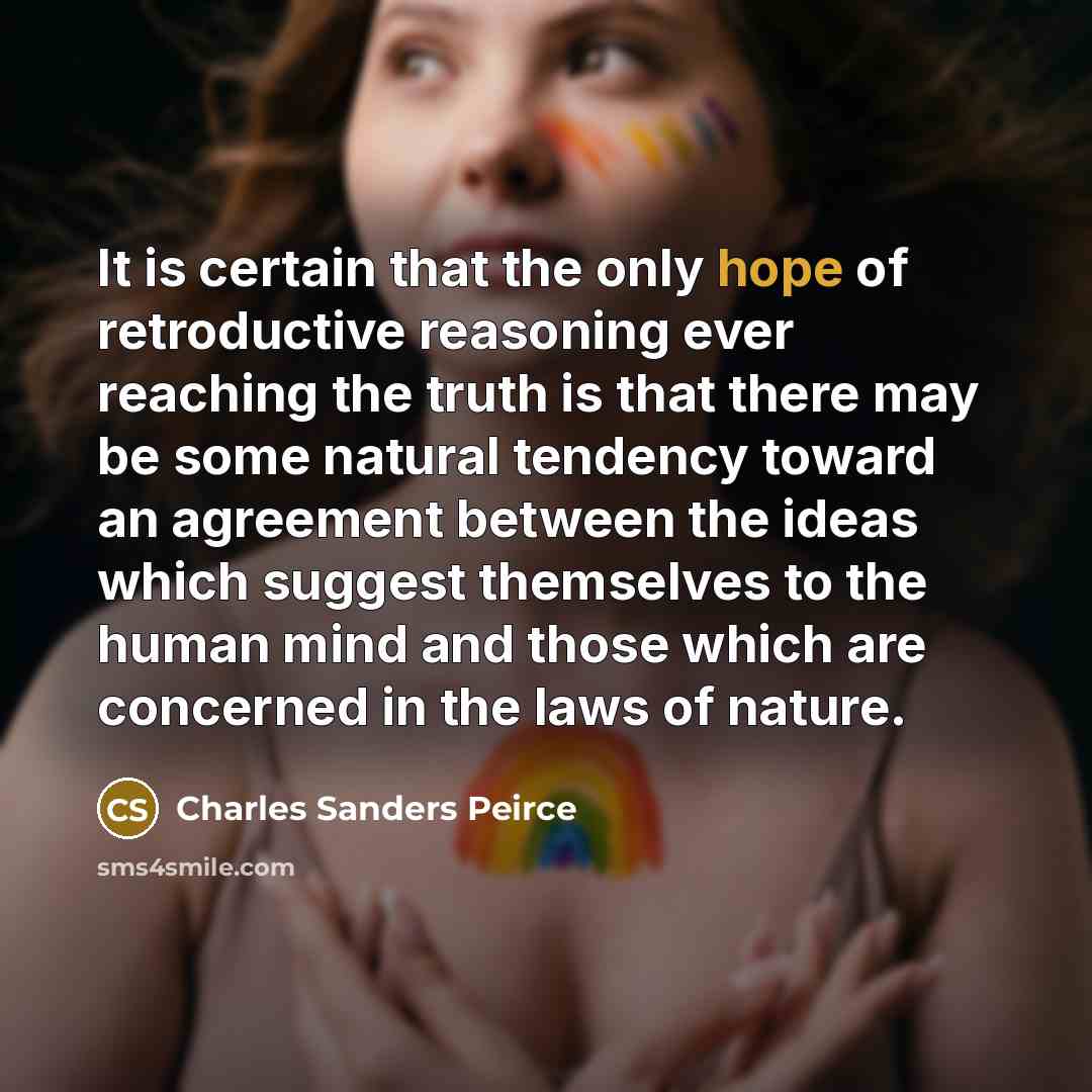 “It is certain that the only hope of retroductive reasoning…” quote by Charles Sanders Peirce