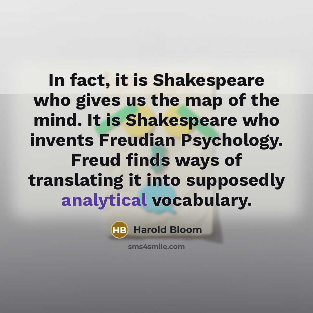 “In fact, it is Shakespeare who gives us the map…” quote by Harold Bloom