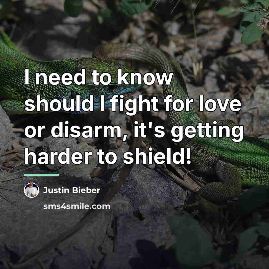 “I need to know should I fight for love or…” quote by Justin Bieber